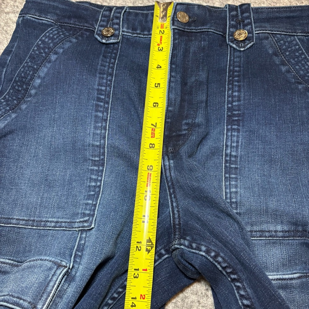 White House Black Market Women’s Extra High Rise Cargo Wide Leg Jeans Size 14 - Picture 10 of 12